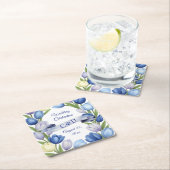 Elegante Waterverf Tulp krans bruiloft blauw ivoor Kartonnen Onderzetters (Insitu)