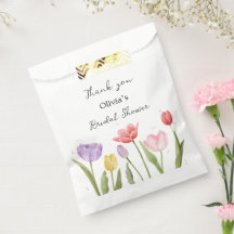 Elegante Waterverf Tulpen Bruidsdouche