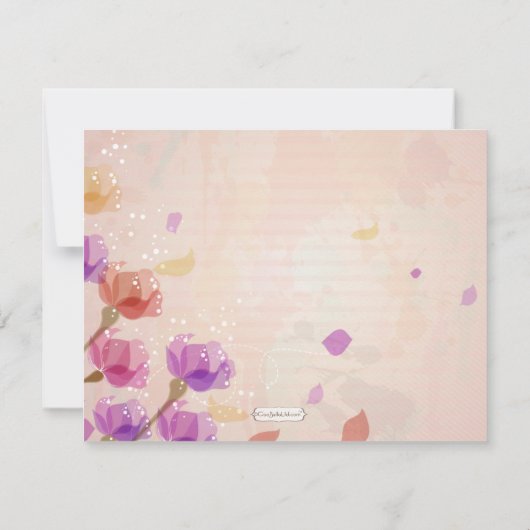 Elegante Waterverf Tulpen Formele bruiloft uitnodi Kaart (Achterkant)