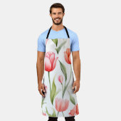 Elegante Waterverf Tulpen Schort (Gedragen)