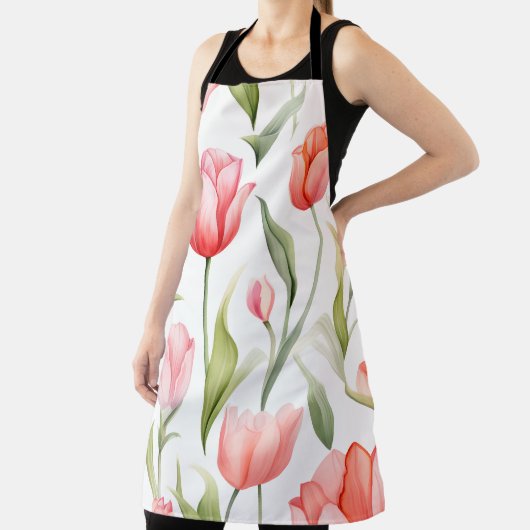 Elegante Waterverf Tulpen Schort (Insitu)