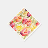 Elegante Waterverf Tulpen Servet (Hoek)