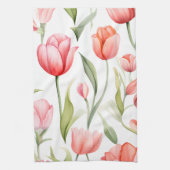 Elegante Waterverf Tulpen Theedoek (Verticaal)