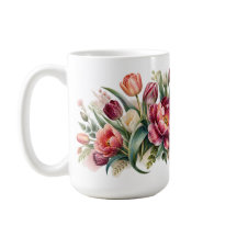 Elegante waterverf tulpentuin bloemen