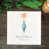 Elegante Waterverf turquoise kerstbal Servet