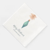 Elegante Waterverf turquoise kerstbal Servet (Hoek)