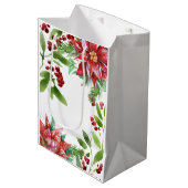 Elegante Waterverf Vakantie Bloemen Medium Cadeauzakje (Voorkant Gekanteld)