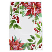 Elegante Waterverf Vakantie Bloemen Medium Cadeauzakje (Achterkant)