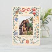 Elegante Waterverf vakantie fotokaart | Feestdagenkaart (Staand voorkant)