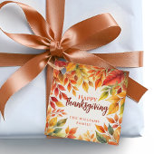 Elegante Waterverf val verlaat grens Thanksgiving Bedankjes Labels