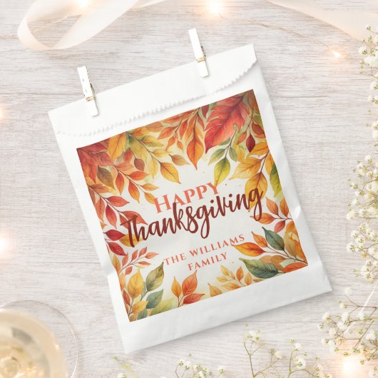 Elegante Waterverf val verlaat grens Thanksgiving Bedankzakje (Geknipt)