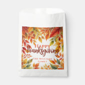 Elegante Waterverf val verlaat grens Thanksgiving Bedankzakje (Voorkant)