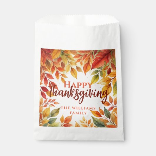 Elegante Waterverf val verlaat grens Thanksgiving Bedankzakje (Voorkant)