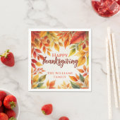 Elegante Waterverf val verlaat grens Thanksgiving Servet (Insitu)