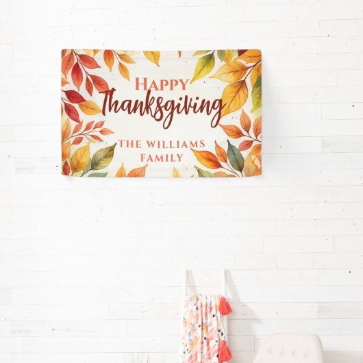 Elegante Waterverf val verlaat grens Thanksgiving Spandoek (Insitu)
