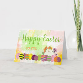 Elegante Waterverf van de Lente van de Eieren van Feestdagen Kaart