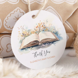 Elegante Waterverf van een nieuw Chapter Baby show Bedankjes Labels