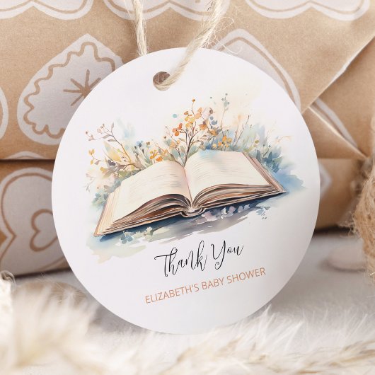 Elegante Waterverf van een nieuw Chapter Baby show Bedankjes Labels