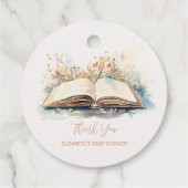 Elegante Waterverf van een nieuw Chapter Baby show Bedankjes Labels (Achterkant)