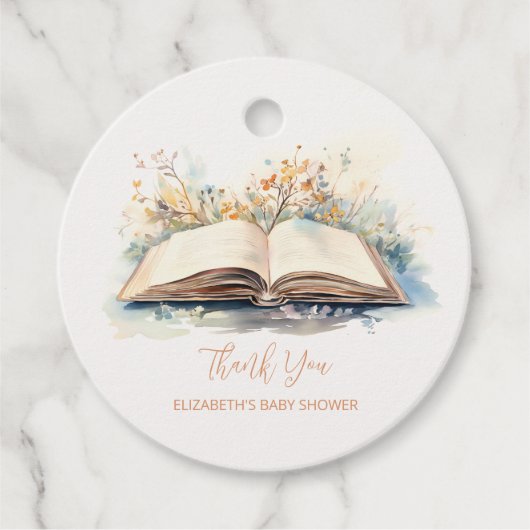 Elegante Waterverf van een nieuw Chapter Baby show Bedankjes Labels (Voorkant)