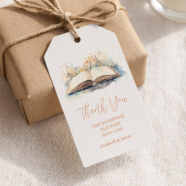 Elegante Waterverf van een nieuw Chapter Baby show Cadeaulabel