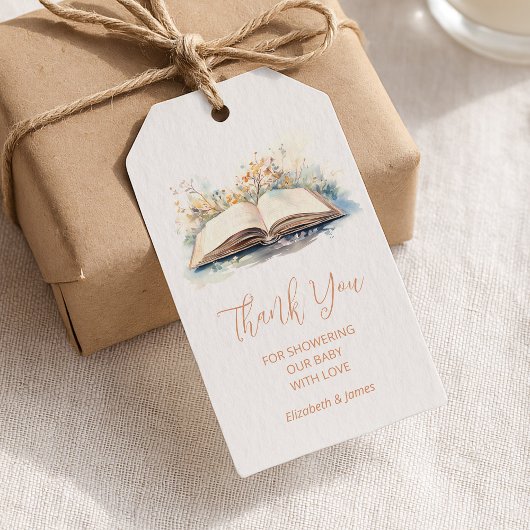 Elegante Waterverf van een nieuw Chapter Baby show Cadeaulabel