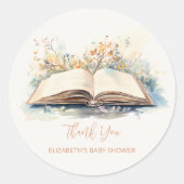 Elegante Waterverf van een nieuw Chapter Baby show Ronde Sticker (Voorkant)