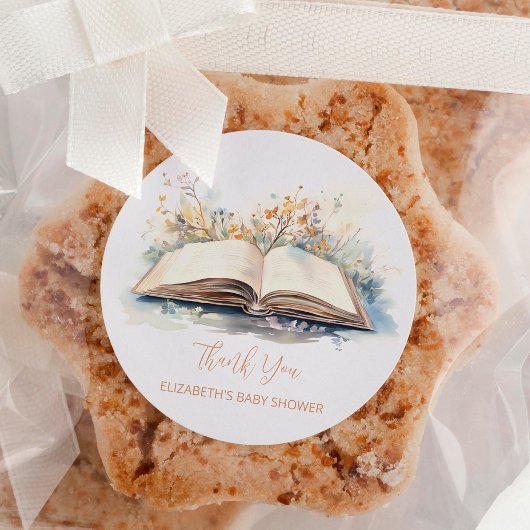 Elegante Waterverf van een nieuw Chapter Baby show Ronde Sticker