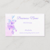 Elegante waterverf van Roze Hibiscus-bloemen Visitekaartje (Voorkant)