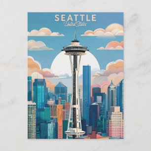 Elegante waterverf van Washington DC Briefkaart