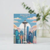 Elegante  waterverf van Washington DC Briefkaart (Staand voorkant)