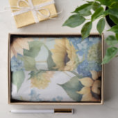 Elegante Waterverf van zonnebloemen en hortensia's Tissuepapier (Geschenk)