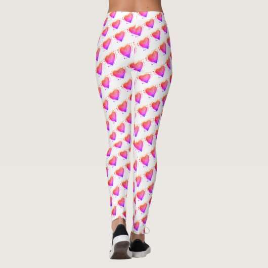 Elegante Waterverf veren Custom Leggings (Achterkant)
