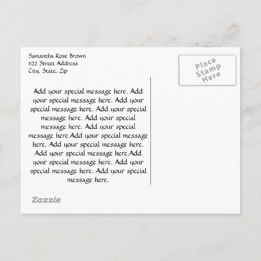 Elegante Waterverf Vergeet-me-niet Bruiloft Aankondigingskaart (Achterkant)