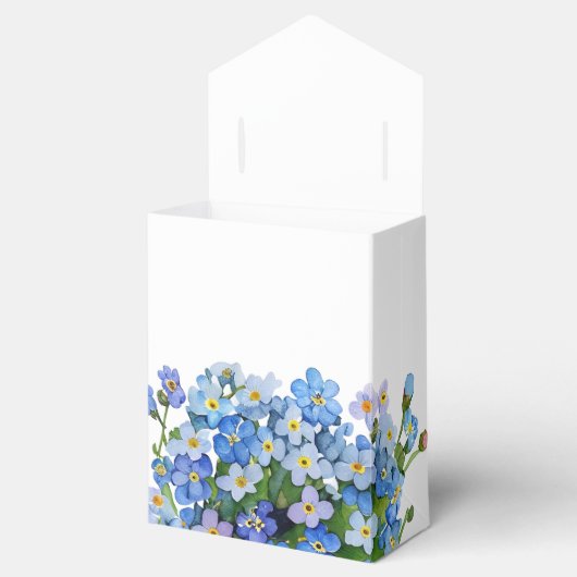 Elegante Waterverf Vergeet-me-niet Bruiloft Bedankdoosjes (Geopend)