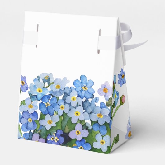 Elegante Waterverf Vergeet-me-niet Bruiloft Bedankdoosjes (Achterkant)