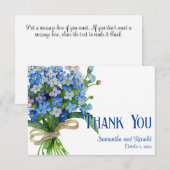 Elegante Waterverf Vergeet-me-niet Bruiloft Dank j Kaart (Voorkant / Achterkant)