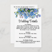 Elegante Waterverf Vergeet-me-niet Bruiloft Informatiekaartje (Voorkant / Achterkant)