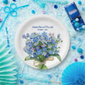 Elegante Waterverf Vergeet-me-niet Bruiloft Papieren Bordje (Feest)