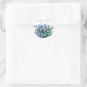Elegante Waterverf Vergeet-me-niet Bruiloft Ronde Sticker (Tas)