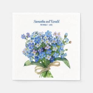 Elegante Waterverf Vergeet-me-niet Bruiloft Servet