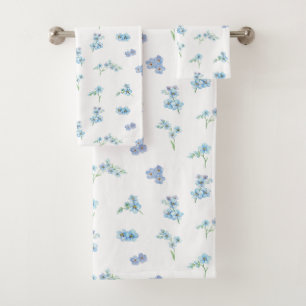 Elegante Waterverf Vergeet mij niet Flowers Bad Handdoek