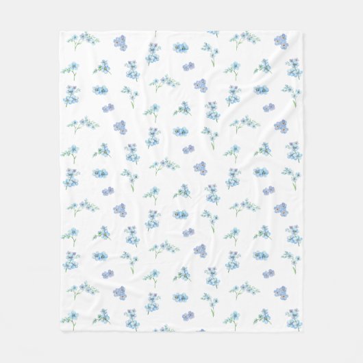 Elegante Waterverf Vergeet mij niet Flowers Fleece Deken (Voorkant)