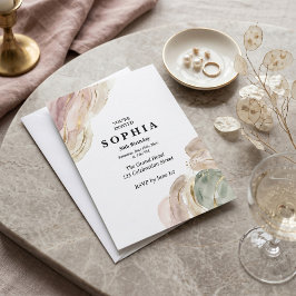 Elegante waterverf verjaardagsuitnodiging | Abstra Kaart
