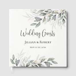 Elegante Waterverf verlaat bruiloft gastenboek