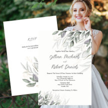 Elegante Waterverf verlaat bruiloft met RSVP