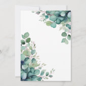 Elegante Waterverf verlaat bruiloft uitnodiging (Achterkant)