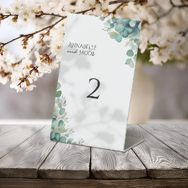 Elegante Waterverf verlaat Trouwtafel nummer Reclamebord Met Voetstuk
