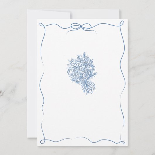 Elegante Waterverf vers van de markt Bridal Sh Kaart (Achterkant)