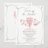 Elegante Waterverf vers van de markt Bridal Sh Kaart (Voorkant / Achterkant)